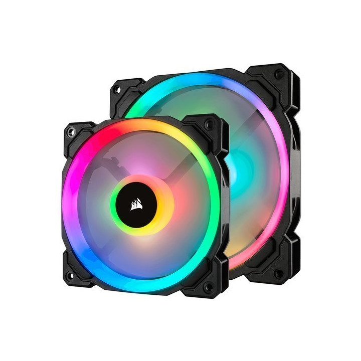 Corsair LL140 RGB 140mm Dual Light Loop RGB LED PWM Fan — 2 Fan Pack with Lighting Node PRO 