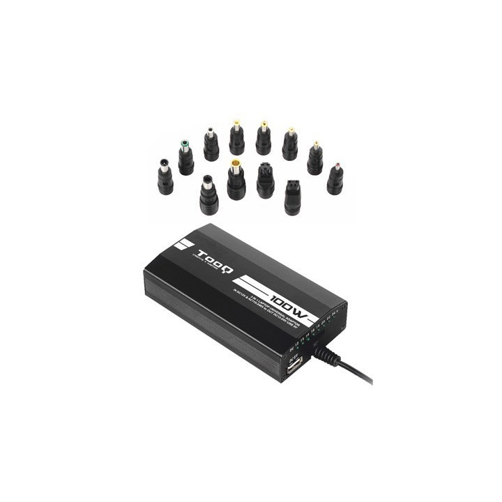 TooQ Carregador manual Universal multi tensão para portátil 100W com 12 conectores - TQLC-100BS01M
