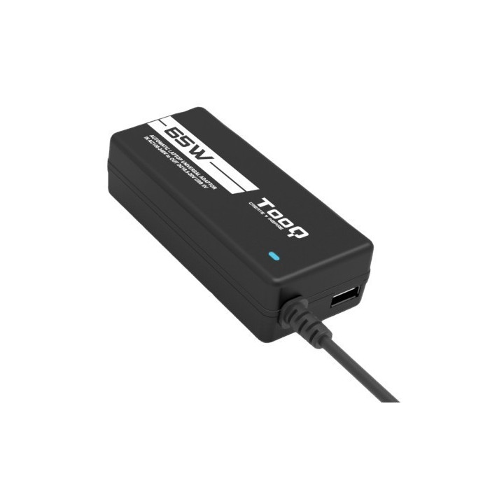 TooQ Carregador Automático Universal multi tensão 65W com 1xUSB e 8
