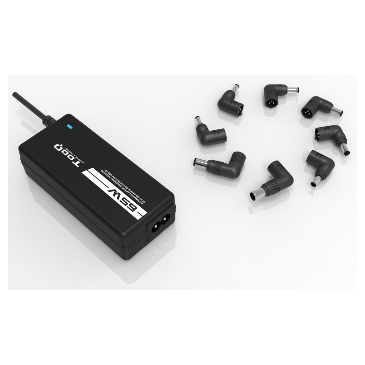 TooQ Carregador Automático Universal multi tensão 65W com 1xUSB e 8 Conectores 