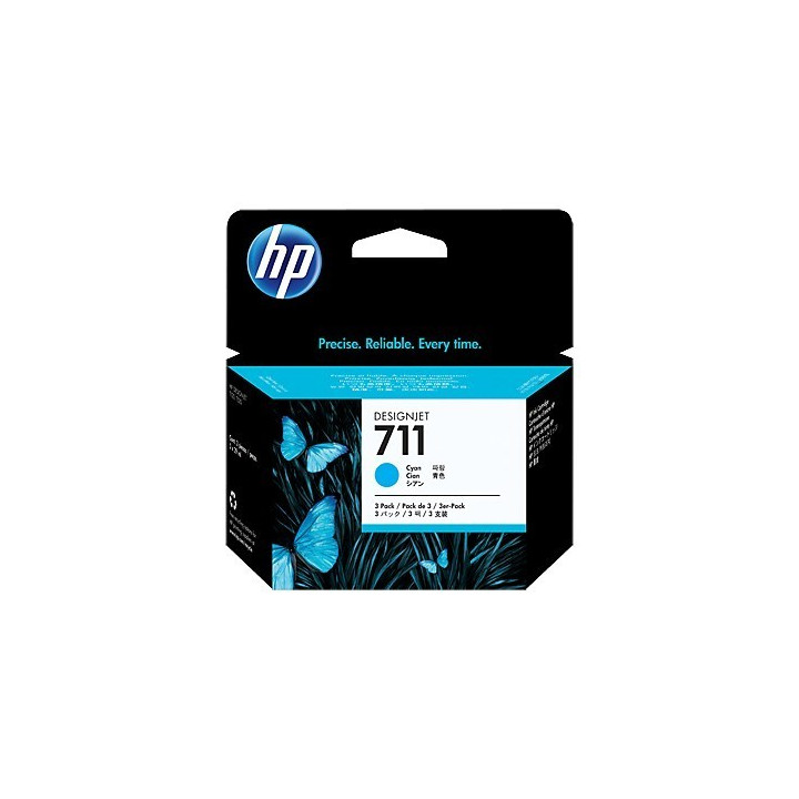 Conjunto Triplo de Tinteiros HP 711 Ciano de 29 ml