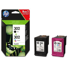HP Originais 302 Preto/Tricolor Conjunto de 2 Tinteiros - X4D37AE