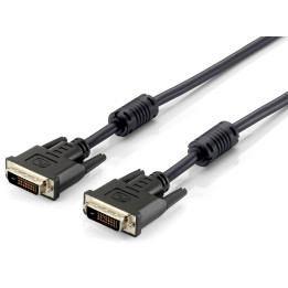 Equip DVI Digital Dual Link Cable 5,0m 2x24+1, M/M, black, HQ 