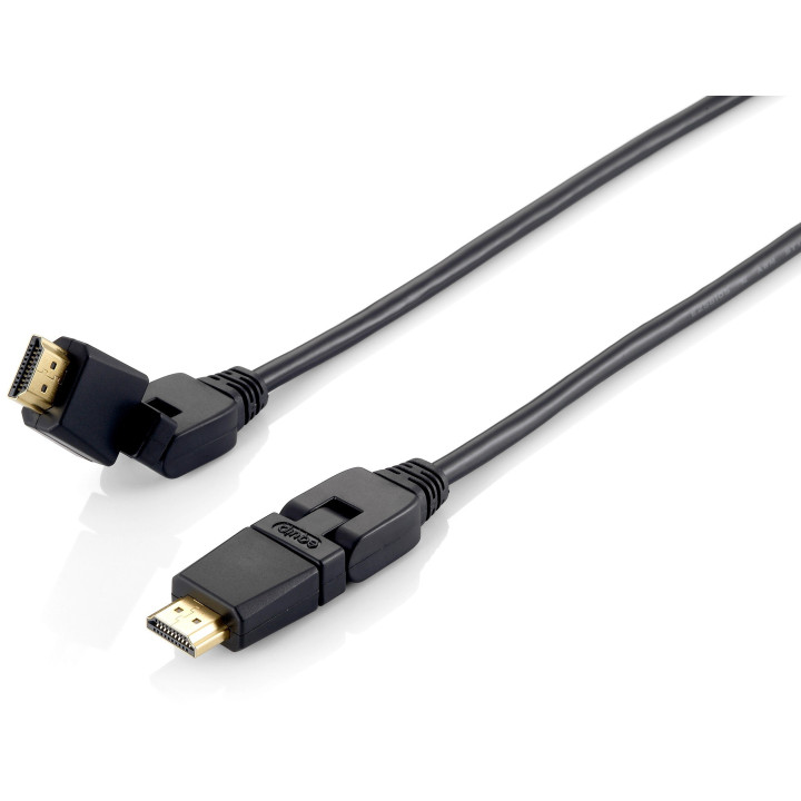 Equip HighSpeed swivel HDMI Cable with Ethernet, black 1,0m,  black 