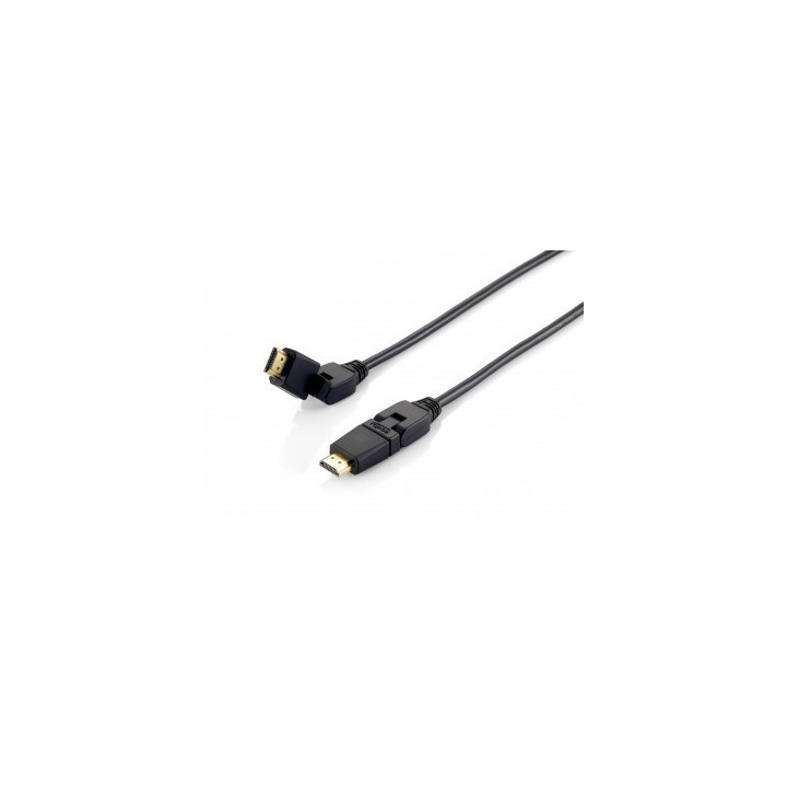 Equip Cabo HDMI com Ethernet, black 2,0m, swivel - preto 