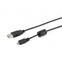 Equip Cabo USB 2.0 A- para  MicroB  1,8m, M/M preto com Ferrite