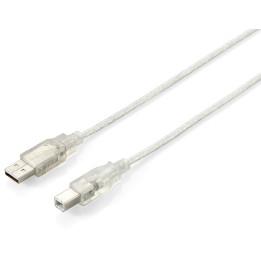 Equip Cabo USB 2.0 A Macho --  USB Type B Macho 1,8m silver transparent 