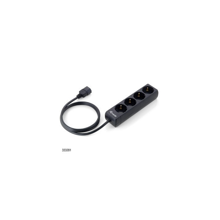 Equip Tomada de corrente C14 IEC320 para 4 sockets - preto