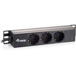 Equip Power Strip 3BAY CEE7/4 W. 1,8M CABLE, BLACK (10) 