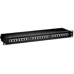 Equip CAT.6 Patch Panel 24-Port 19 inch 1U Black, Shielded 