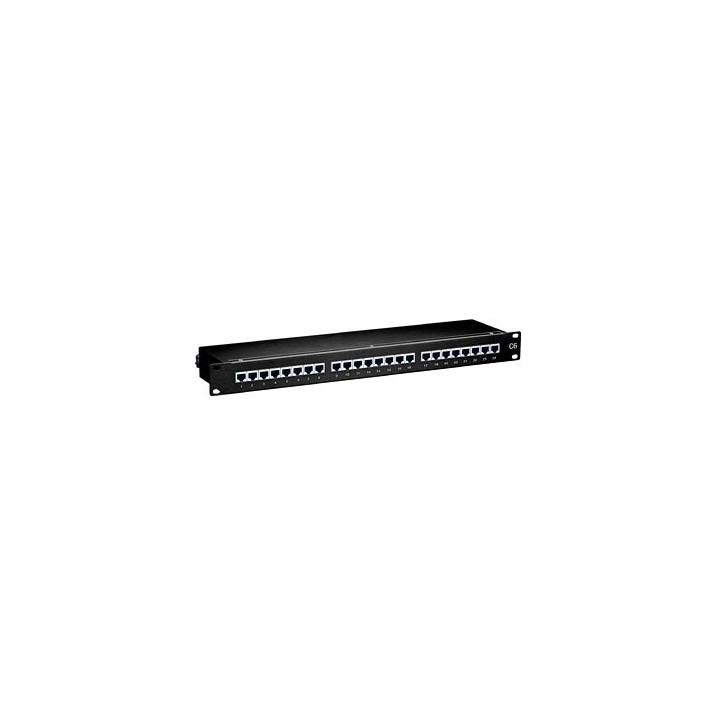 Equip CAT.6 Patch Panel 24-Port 19 inch 1U Black, Shielded 
