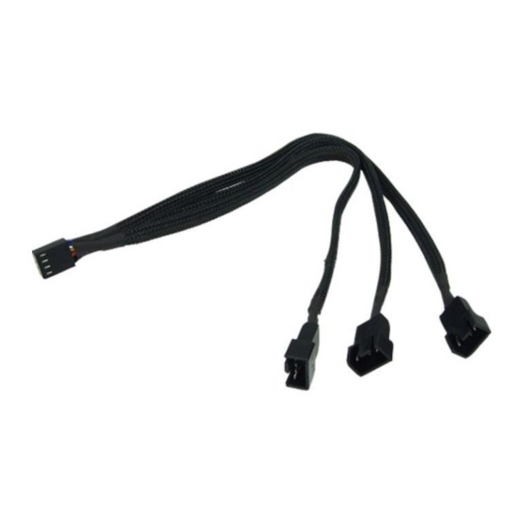Adaptador Phobya 4Pin PWM 3x 4Pin PWM 30cm, Em Y, Preto