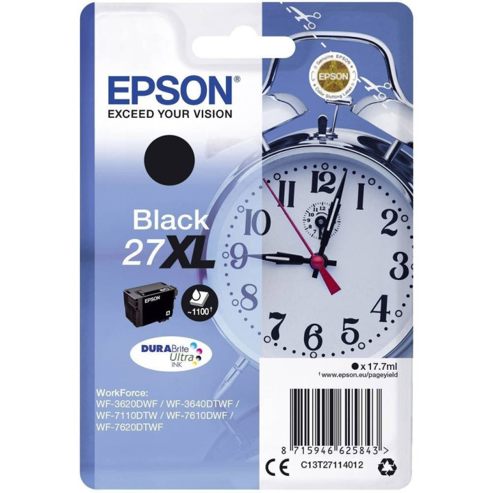 Tinteiro Original Epson Serie 27XL Preto WF-3xxx/WF-7xxx