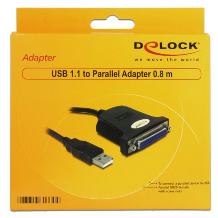 Delock USB 1.1 to Parallel Adapter Cable 0.8 m 