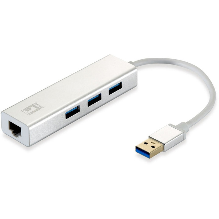 LevelOne Adaptador USB para rede Gigabit, USB Hub 