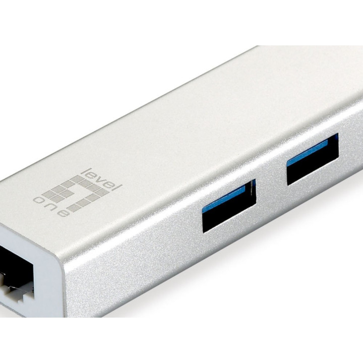 LevelOne Adaptador USB para rede Gigabit, USB Hub 