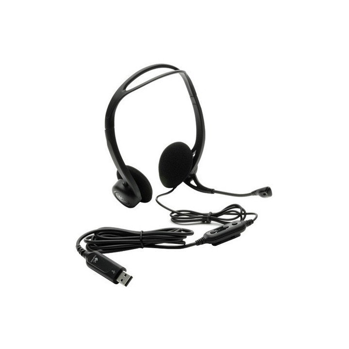 Logitech PC960 USB Stereo Headset Preto | Comunicação Clara