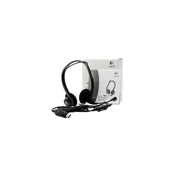 Logitech PC960 USB Stereo Headset Preto | Comunicação Clara