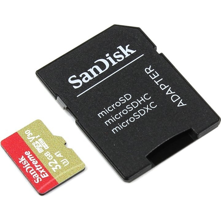 SanDisk Cartão Memória Extreme A1 UHS-I V30 microSDHC 32GB + Adaptador SD - SDSQXAF-032G-GN6MA