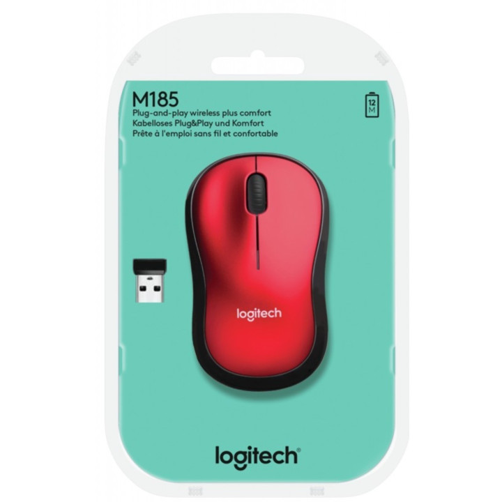 Logitech M185 Wireless Red 