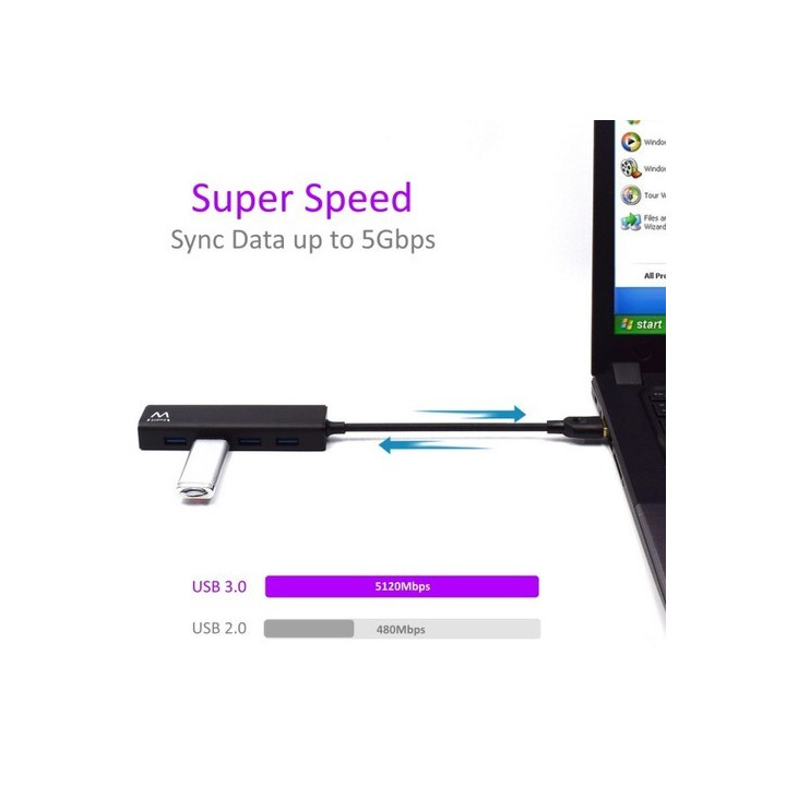 Ewent HUB 4 X USB 3.1 Preto