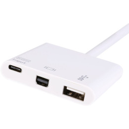 Equip Adaptador USB Type C to Mini DisPlayPort Female/USB A Female/PD