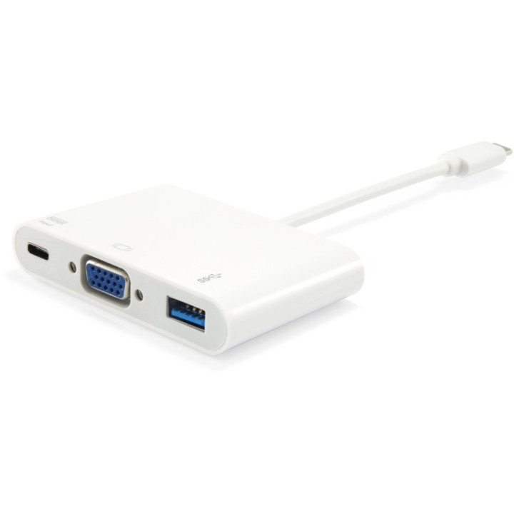 Equip Adaptador USB Type C to VGA Female/USB A Female/PD 