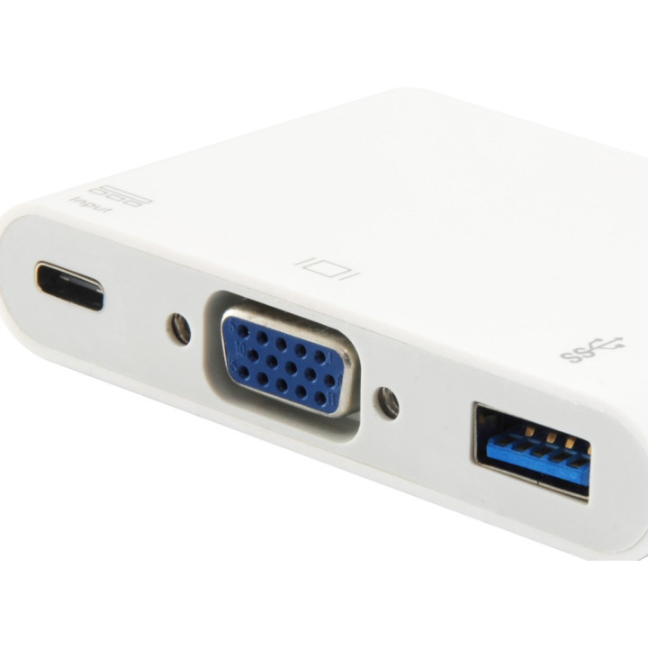 Equip Adaptador USB Type C to VGA Female/USB A Female/PD 