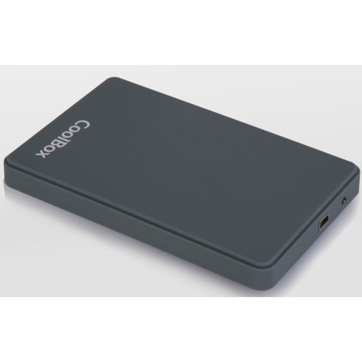 Coolbox Caixa p/ disco externo acabamento borracha Cinza 2.5P USB 3.0 