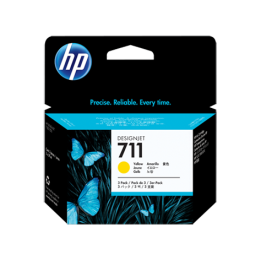 Conjunto Triplo de Tinteiros HP 711 Amarelo de 29 ml
