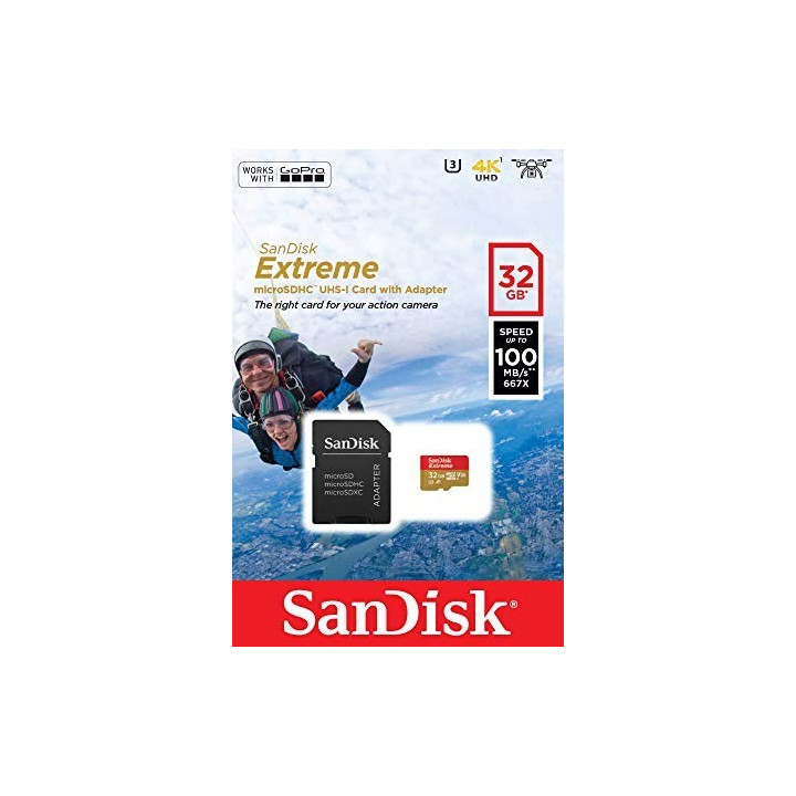 Cartão Memória SanDisk Extreme UHS-I V30 microSDHC 32GB
