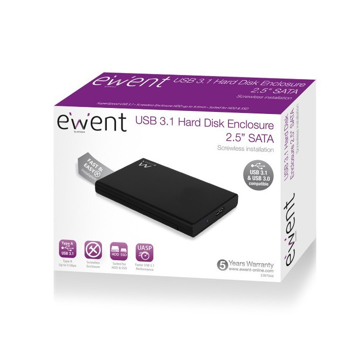 Ewent Caixa para disco externo SATA 2.5" USB 3.1