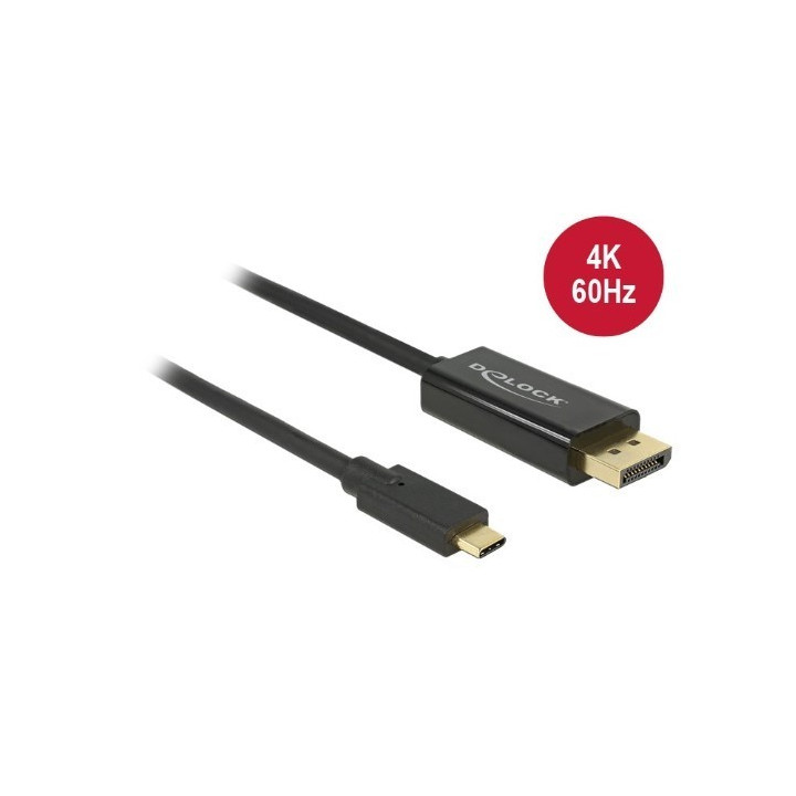Delock Cable USB Type-C™ male - DisplayPort male (DP Alt Mode) 4K 60 Hz 2 m black 