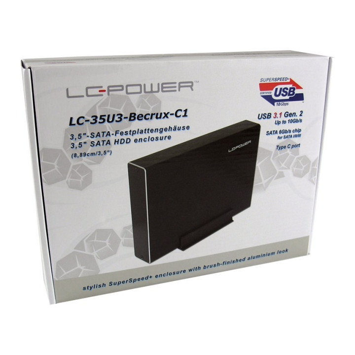 LC-Power Caixa p/ Disco Externo USB 3.1 Gen. 2 Type C