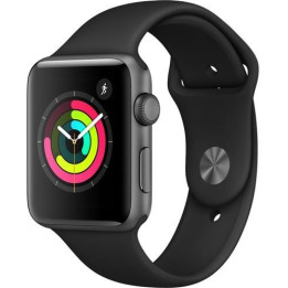 APPLE - Watch Series 3 GPS 42mm Space Grey Aluminium Case with Black Sport Band 