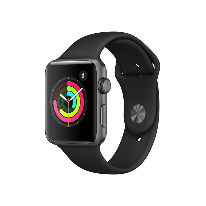APPLE - Watch Series 3 GPS 42mm Space Grey Aluminium Case with Black Sport Band 