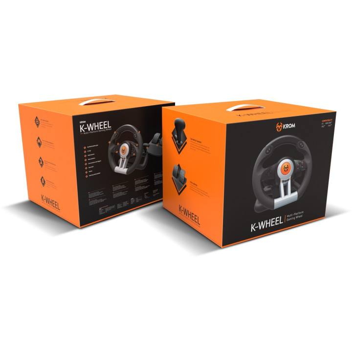 Krom K-Wheel Volante e conjunto de pedais para jogos de corridas
