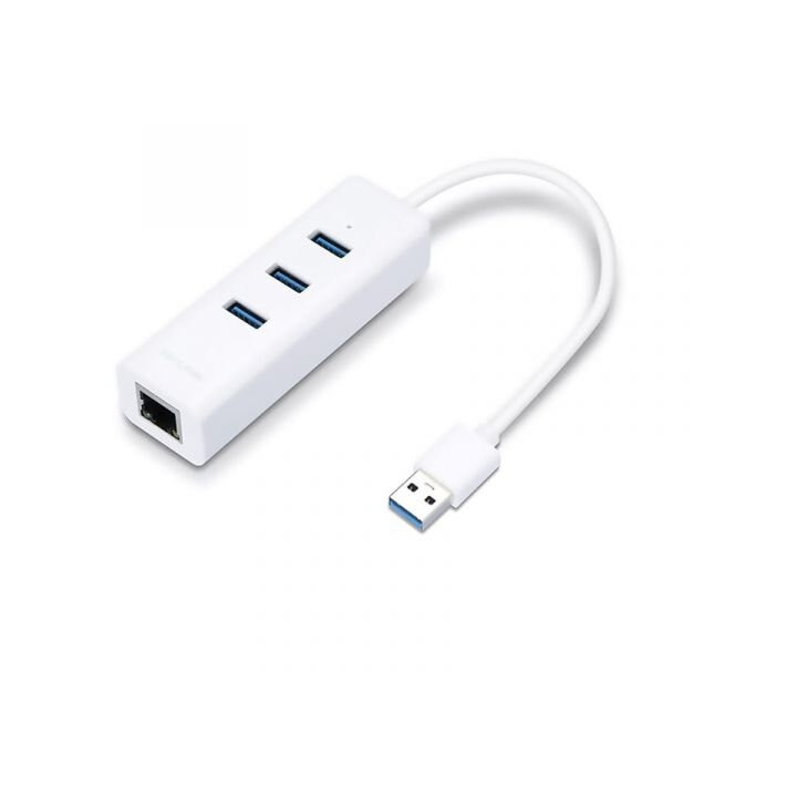 Placa de rede + Hub USB TP-Link 3-Port USB 3.0 + RJ45 Ethernet