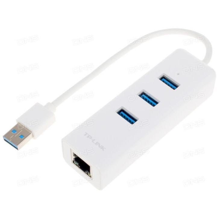 Placa de rede + Hub USB TP-Link 3-Port USB 3.0 + RJ45 Ethernet
