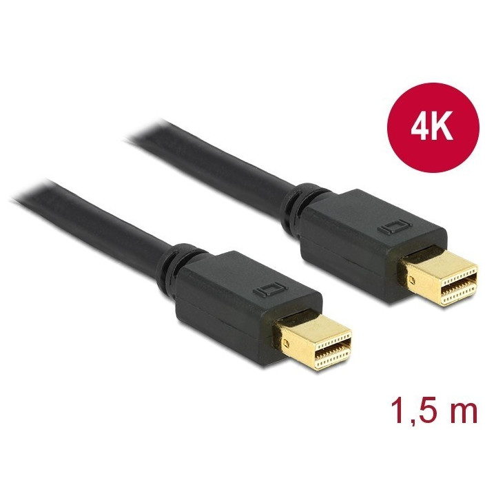 DeLOCK mini Displayport p/ mini Displayport, 1,5 M, Preto 