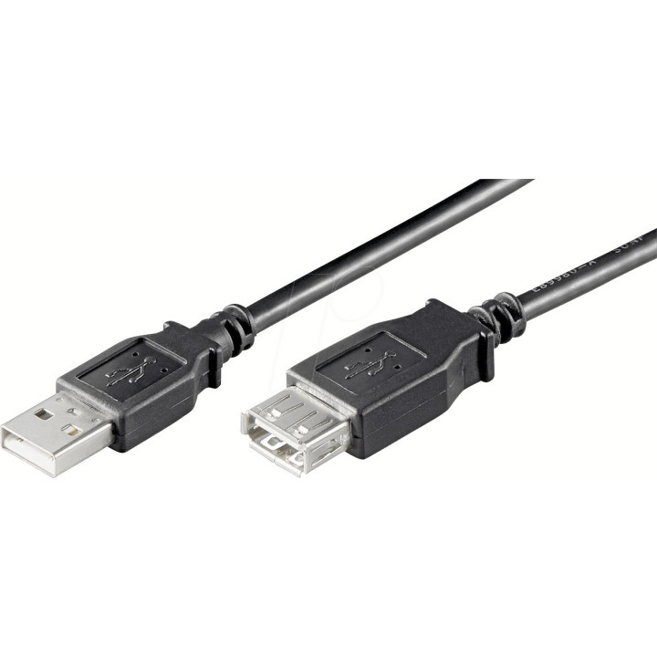 GooBay Cabo extensão USB 2.0 A-A Macho / Fêmea, 3 Metros, Preto 