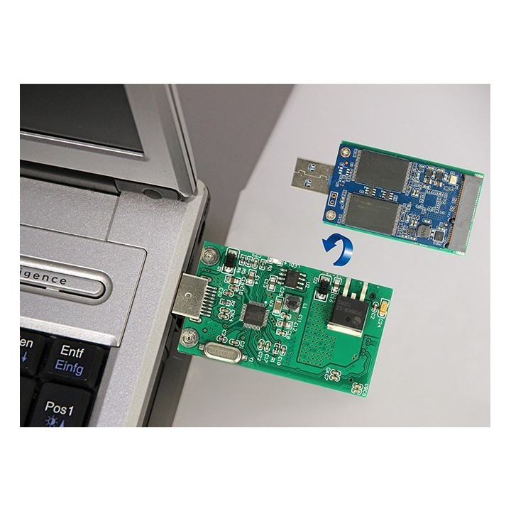 Delock Converter USB 3.0 Type-A male p/ mSATA full size 