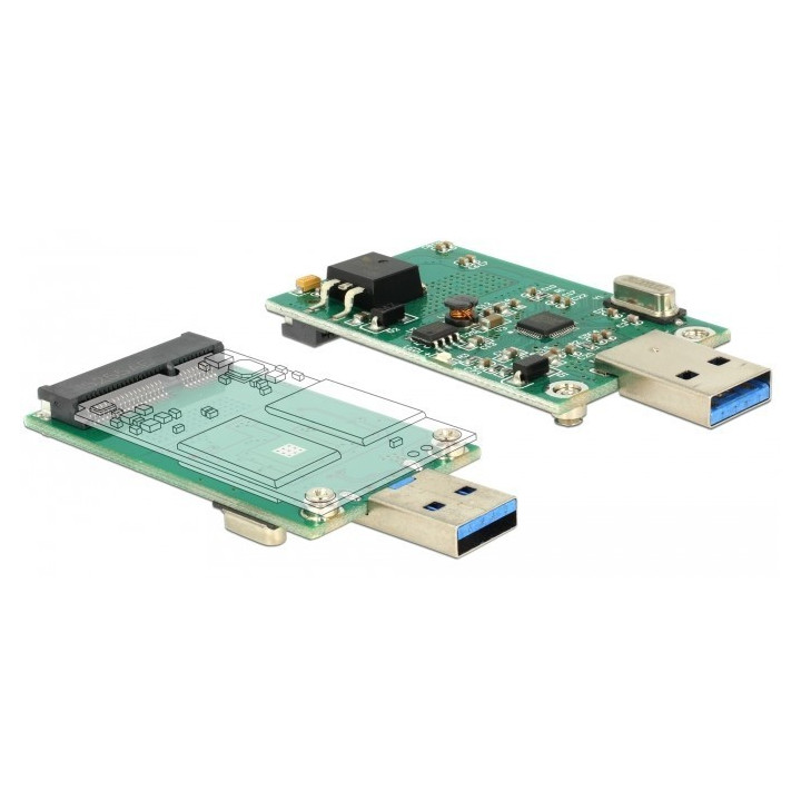 Delock Converter USB 3.0 Type-A male p/ mSATA full size 
