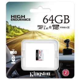 Cartão de memória Kingston Endurance MicroSD 64GB class10 UHS-I U1 SDHC/SDXC (95MB/s-30MB/s)