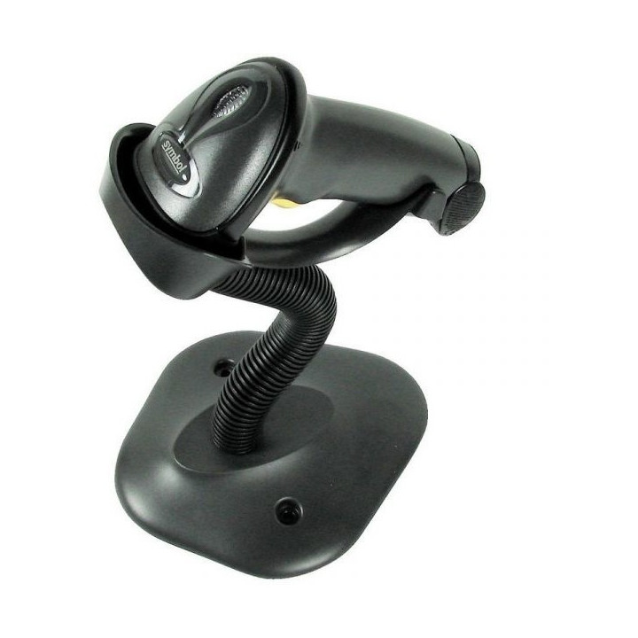 Scanner Laser ZEBRA Symbol LS2208, Ligação USB Negro c/Suporte