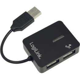 LogiLink® USB 2.0 Hub 4-Port, Smile, Black 