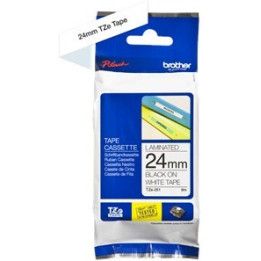Brother Fita Laminada de 24 mm - Texto preto sobre fundo branco para