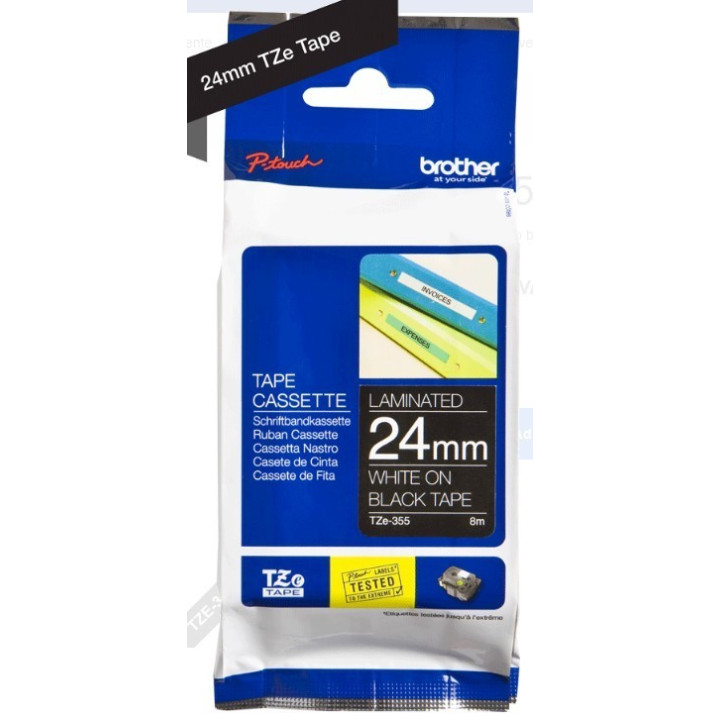 Brother Fita Laminada Branco / Preto 