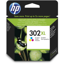 HP Tinteiro original 302XL Tricolor de elevado rendimento