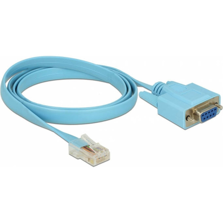 Delock Adapter RS-232 DB9 fêmea p/ 1 x Serial RS-232 RJ45 macho 1 m 